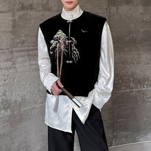 Load image into Gallery viewer, Velvet Embroidered Landscape Tassel Vest
