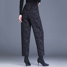 Load image into Gallery viewer, High Waisted Loose Warm Jacquard Harem Pants
