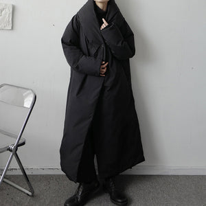 Hooded Cotton Loose Knee-length Cape Coat