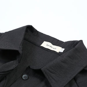 Japanese Deconstructed Long Belt Shirt Windbreaker