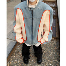 Load image into Gallery viewer, Washed Denim Contrast Color Cropped Jacket
