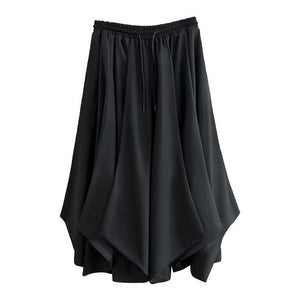 Drawstring Pocket Irregular Culottes