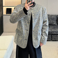 Load image into Gallery viewer, Sequined Padded Shoulder Single-breasted Jacket
