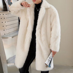 Winter Long Thick Faux Plush Coat