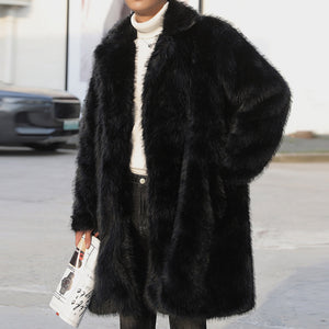 Winter Long Thick Faux Plush Coat