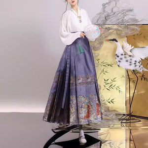 Embroidered Pattern Horse Face Skirt