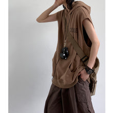 Load image into Gallery viewer, Vintage Hooded Print Loose Vest
