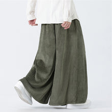 Load image into Gallery viewer, Corduroy Wide-leg Embroidered Culottes Straight Pants
