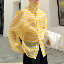 Load image into Gallery viewer, Striped Sheer Long-sleeved Shirt
