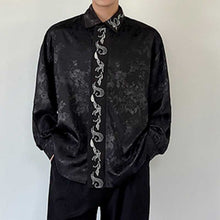 Load image into Gallery viewer, Embroidered Graphic Satin Long Sleeve Shirt
