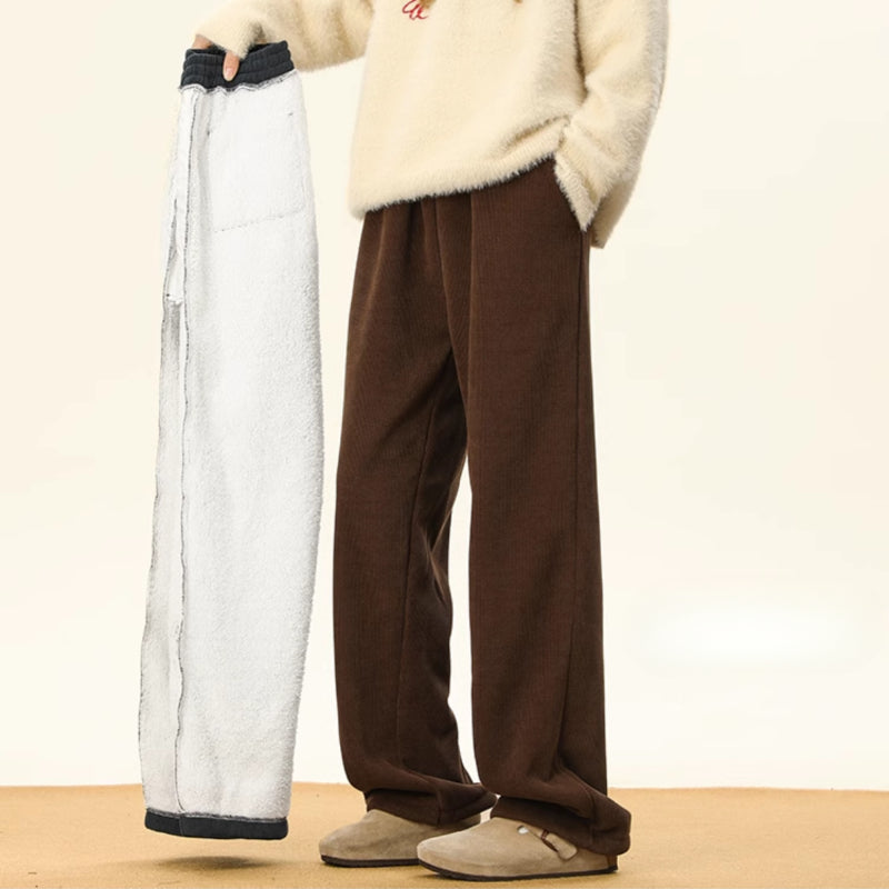 Thick Cotton Casual Corduroy Straight Wide-leg Pants