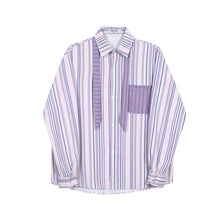 Load image into Gallery viewer, Ties Vertical Stripes Long Sleeves Shirts
