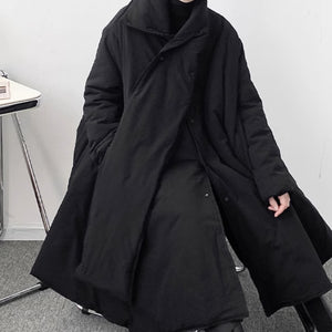 Loose Knee-Length Cotton Coat