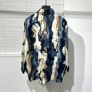 Casual Irregular Printed Graffiti Loose Shirt