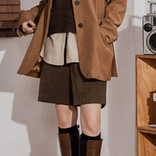 Load image into Gallery viewer, Corduroy Straight-leg Elasticated High-waisted Wide-leg Shorts
