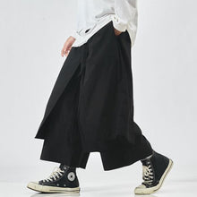 Load image into Gallery viewer, Japanese Style Flowing Straps Fake Two-piece Loose Casual Pants
