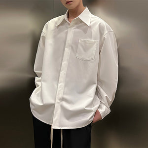 Loose French Collar White Shirt