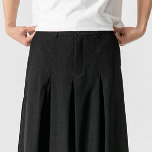 Retro Loose Wide-leg Pleated Skirt Pants