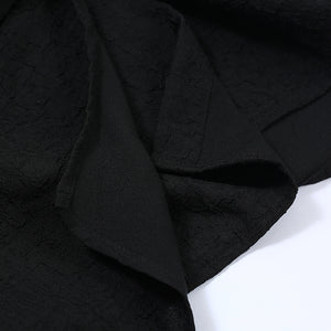 Textured Slanted Placket Tie-Strap Fake Two-Piece Shirt