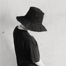 Load image into Gallery viewer, Black Large Brim Bucket Hat
