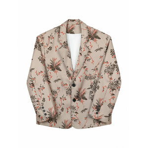 Retro Floral Printed Casual Blazer