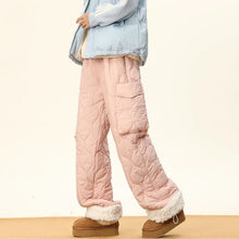 Load image into Gallery viewer, Multi-pocket Lamb Wool Cotton Plus Velvet Thickened Wide-leg Pants
