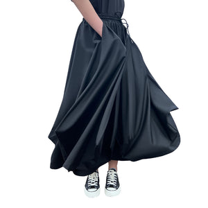 Drawstring Pocket Irregular Culottes