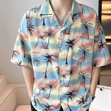 Load image into Gallery viewer, Beach Resort Summer Coconut Tree Print Short Sleeve Shirt
