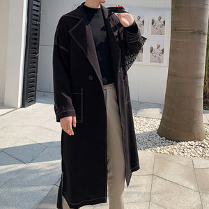 Topstitched Above-the-knee Trench Coat