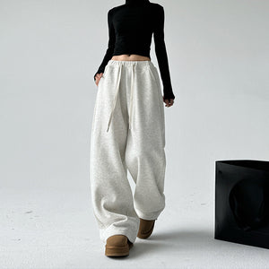 High Waist Wide Leg Thickened Straight Pants