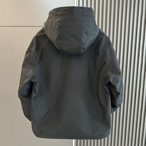 Double Zip Cargo Loose Hooded Jacket