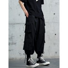 Load image into Gallery viewer, Multi-pocket Straight Drawstring Trousers
