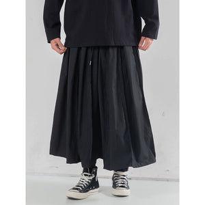 Black Casual Pleated Wide Leg Pants