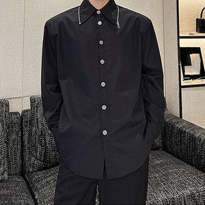 Zipper Collar Single-breasted Casual Shirt