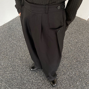 Straight Loose Drape Wide-leg Pants