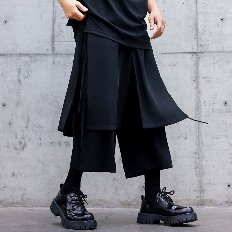 Cropped Culottes Wide Leg Casual Pants