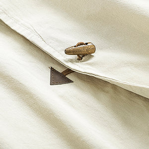 Cotton Japanese Retro Wooden Horn Button Shirt