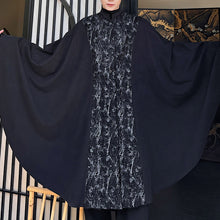 Load image into Gallery viewer, Retro Patchwork Silhouette Long Cape Coat
