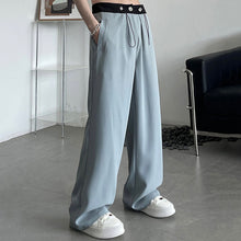 Load image into Gallery viewer, Contrasting Color Drawstring Ice Silk Casual Trousers
