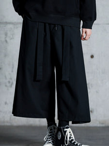 Dark Casual Ribbon Hakama Pants