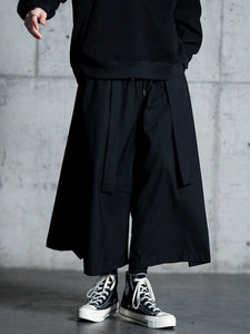 Dark Casual Ribbon Hakama Pants