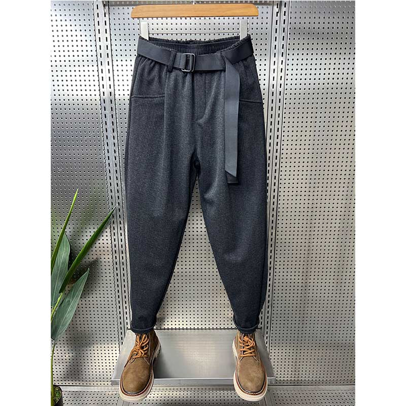 Striped Casual Woolen Harem Pants