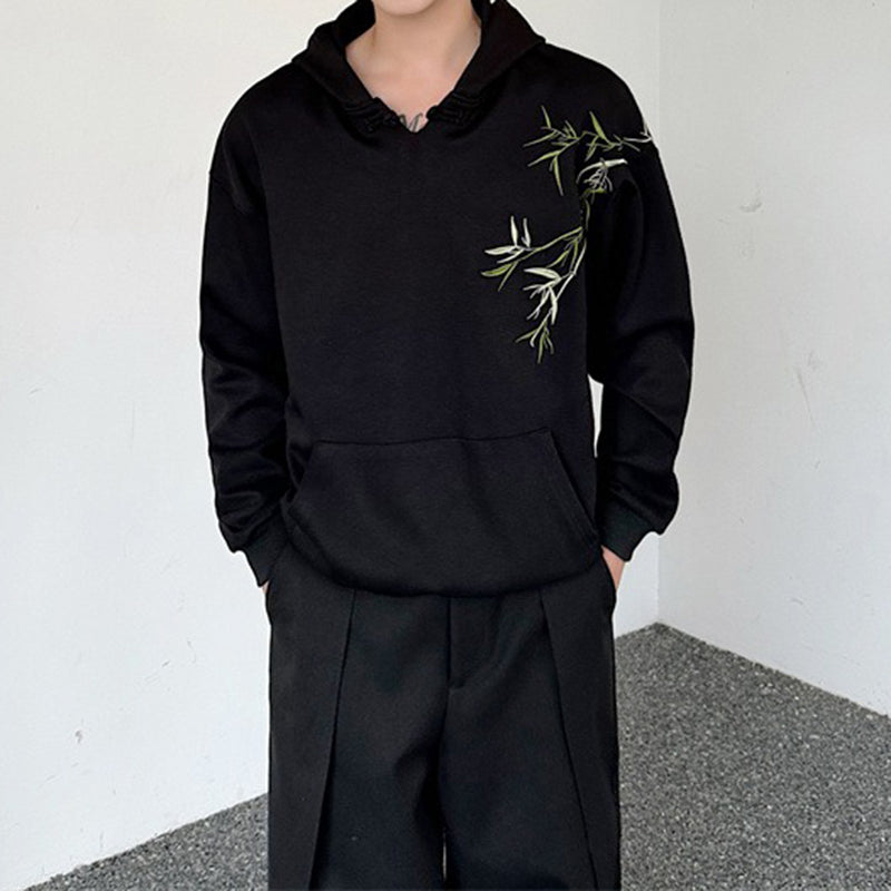 Bamboo Embroidered Hooded Sweatshirt