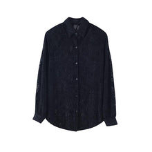 Load image into Gallery viewer, Mesh Jacquard Hollow Long Sleeve Shirt
