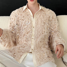 Load image into Gallery viewer, Sequin Loose Casual Lapel Shirt
