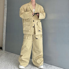 Load image into Gallery viewer, Multi-pocket Detachable Cargo Pants Suit
