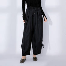 Load image into Gallery viewer, Straight Wide-leg Stitching Lace-up Casual Pants
