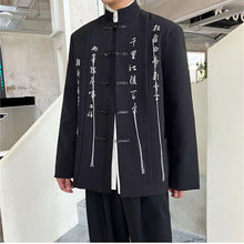 Load image into Gallery viewer, Retro Calligraphy Embroidered Stand Collar Blazer
