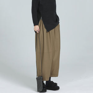 Loose High-waisted Casual Lantern Cropped Pants