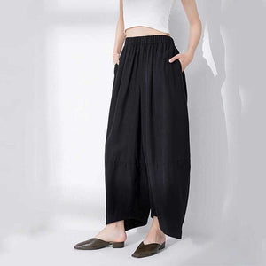 Casual Elastic High Waist Wide Leg Pants